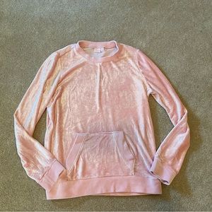 Make & Model velour pink crew